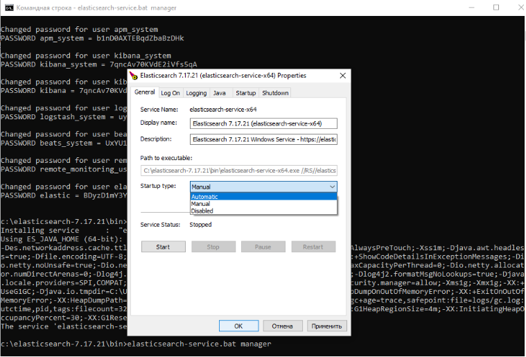 Elasticsearch gui auto start