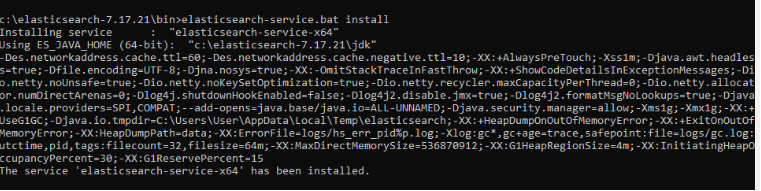 Elasticsearch install as service